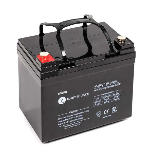 WATTSTUNDE® 33 Ah Akku AGM12-33 12V VRLA AGM Batterie C20