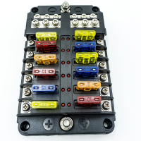 WATTSTUNDE® Plus Distributor 12 mit je 4x 5A, 10A, 15A, 20A Flachsicherungen