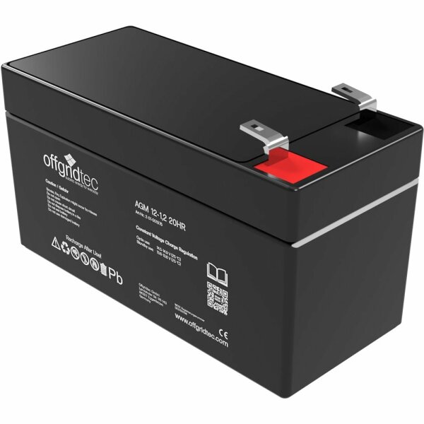 Offgridtec® AGM 1,2Ah 20HR 12V - Solar Batterie Akku Extrem zyklenfest