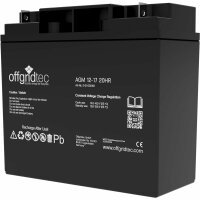Offgridtec® AGM 17Ah 20HR 12V - Solar Batterie Akku...