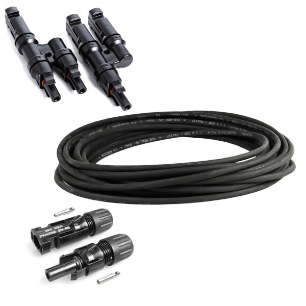 Solar-Connection Kit 2 - 10m Solarkabel - MC4 Stecker- Solarstecker Abzweigbuchsen