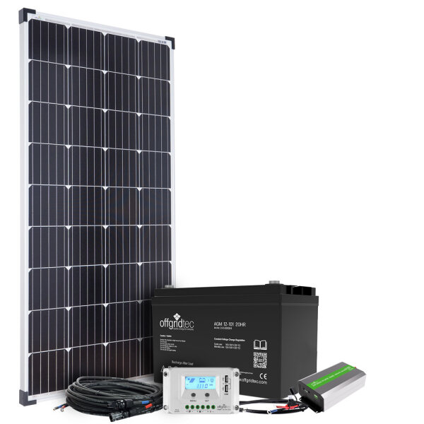 Offgridtec® Autark S-Master 130W Solaranlage 101Ah AGM 500W AC Leistung