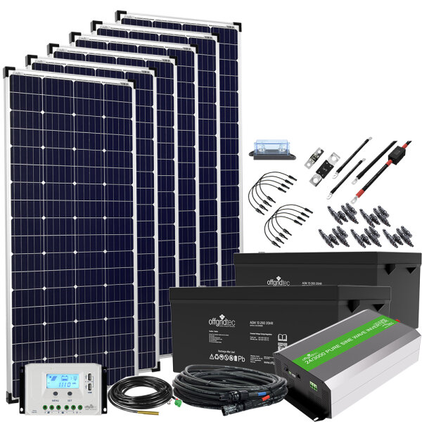 Offgridtec® Autark XXL-Master 24V 1200W Solaranlage - 3000W AC Leistung