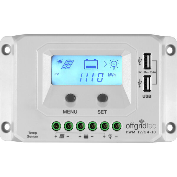 Offgridtec PWM Pro Laderegler 12V/24V 10A USB-Port