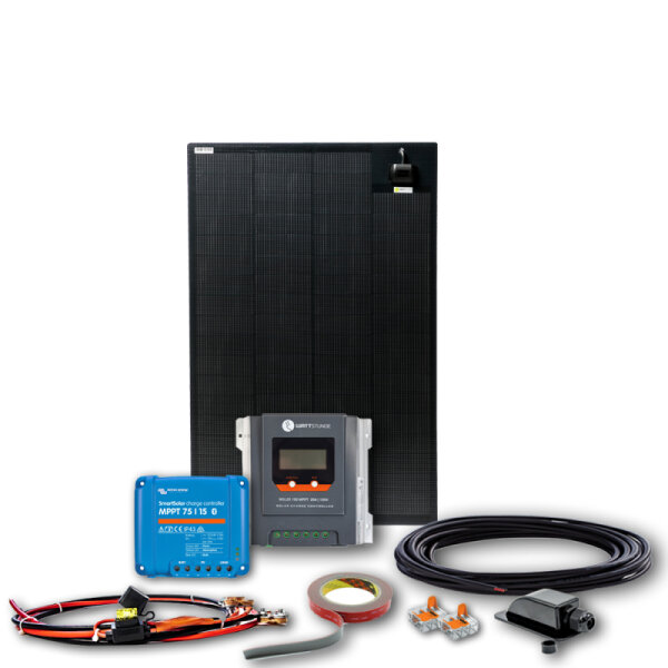 WATTSTUNDE® 140EFX-HV MultiWire MARINE MPPT Solar Komplettset für Wohnmobile & Boote