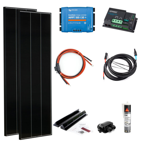 330W BLACK LINE MPPT Wohnmobil Solaranlage mit Schindel Zellen BLS330