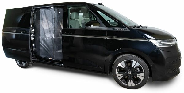 Moskitonetz Mückennetz für VW T7 Schiebetür rechts in feiner Masche mit Magnetreißverschluss