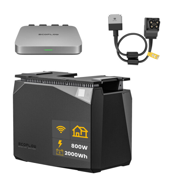 EcoFlow 2.000 Wh Speicher für Balkonkraftwerk inkl. 800 W PowerStream